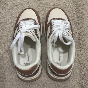 Tan, Brown and White Sneakers